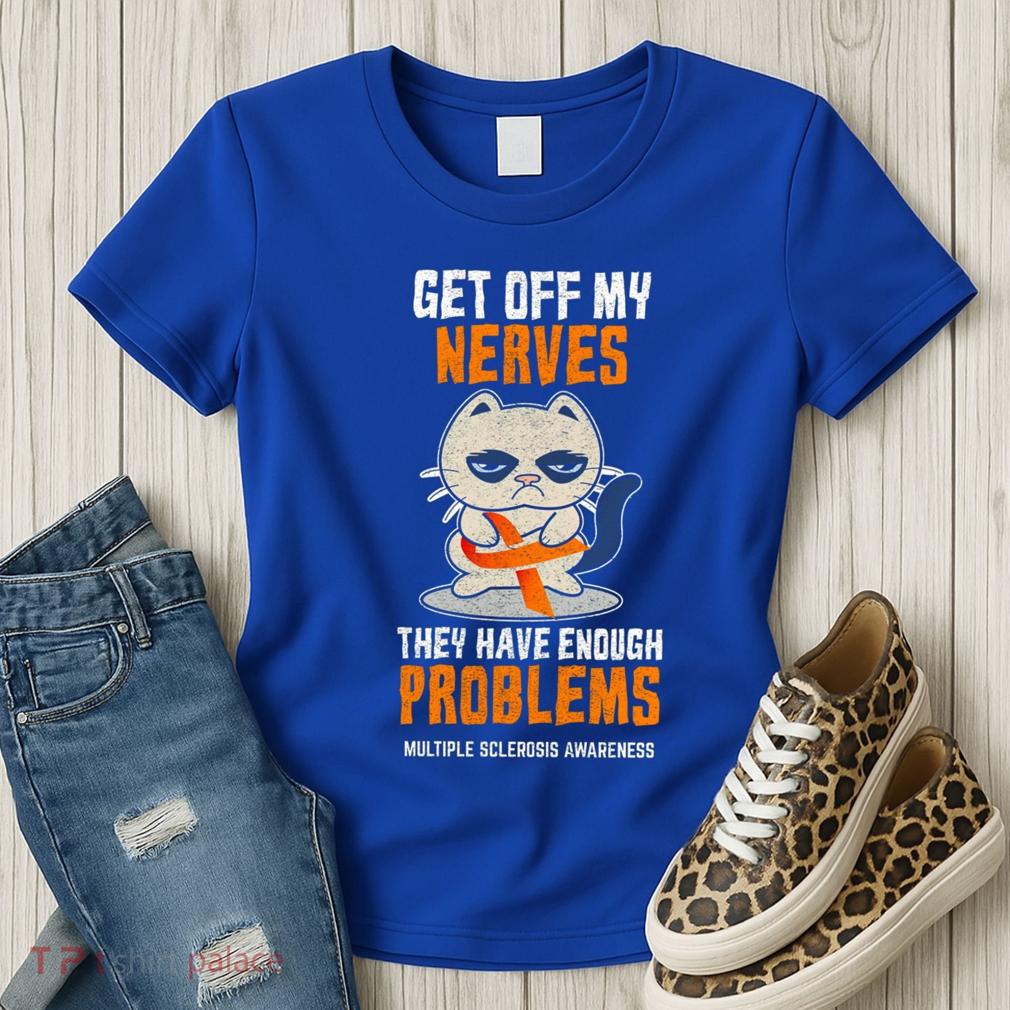 Get Off My Nerves Funny Multiple Sclerosis Awareness Gift Women's T-Shirt