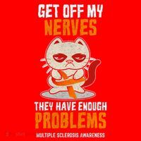 Get Off My Nerves Funny Multiple Sclerosis Awareness Gift Santa Hat thumb 1