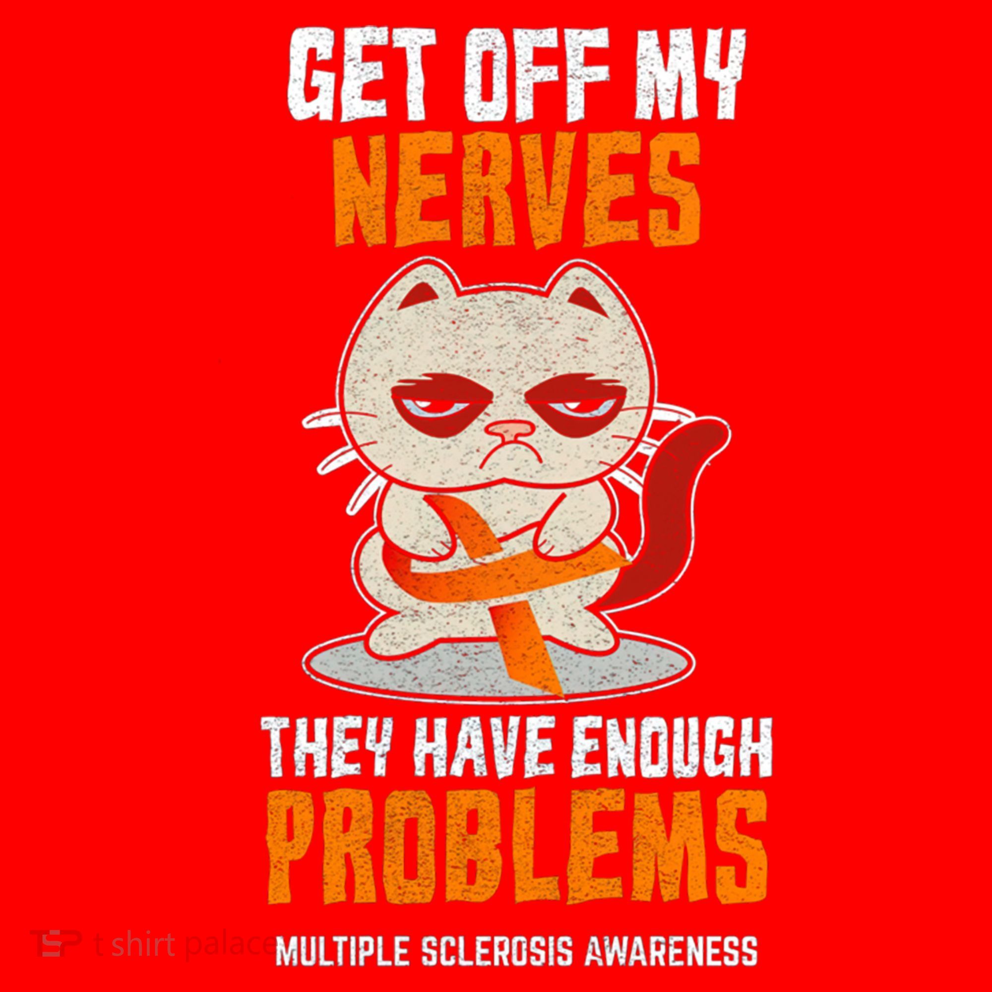 Get Off My Nerves Funny Multiple Sclerosis Awareness Gift Santa Hat