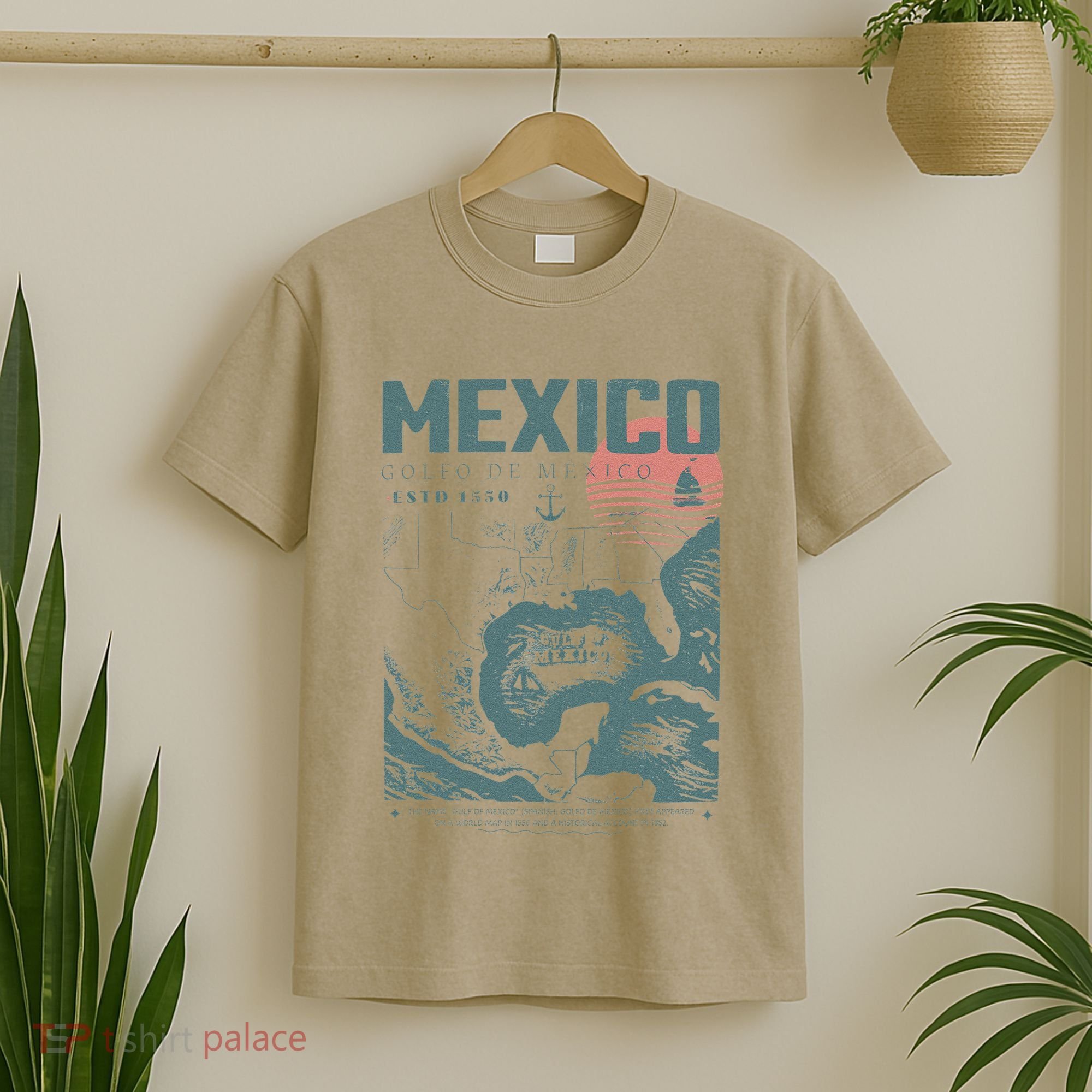 Gulf Of Mexico Vintage Map Nautical Ocean Adventure T-Shirt