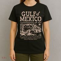 Gulf Of Mexico 1672 Historic Map Retro Gulfo Men Women Kids  T-Shirt thumb 4