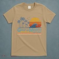 Gulf Of Mexico Retro Sunset Vintage Beach Vacation T-Shirt thumb 5