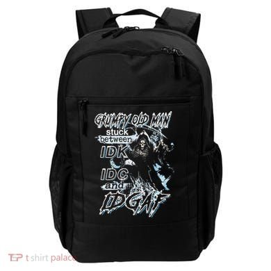 Grumpy Old Man Stuck Between Idk Idc And Idgaf Backpack