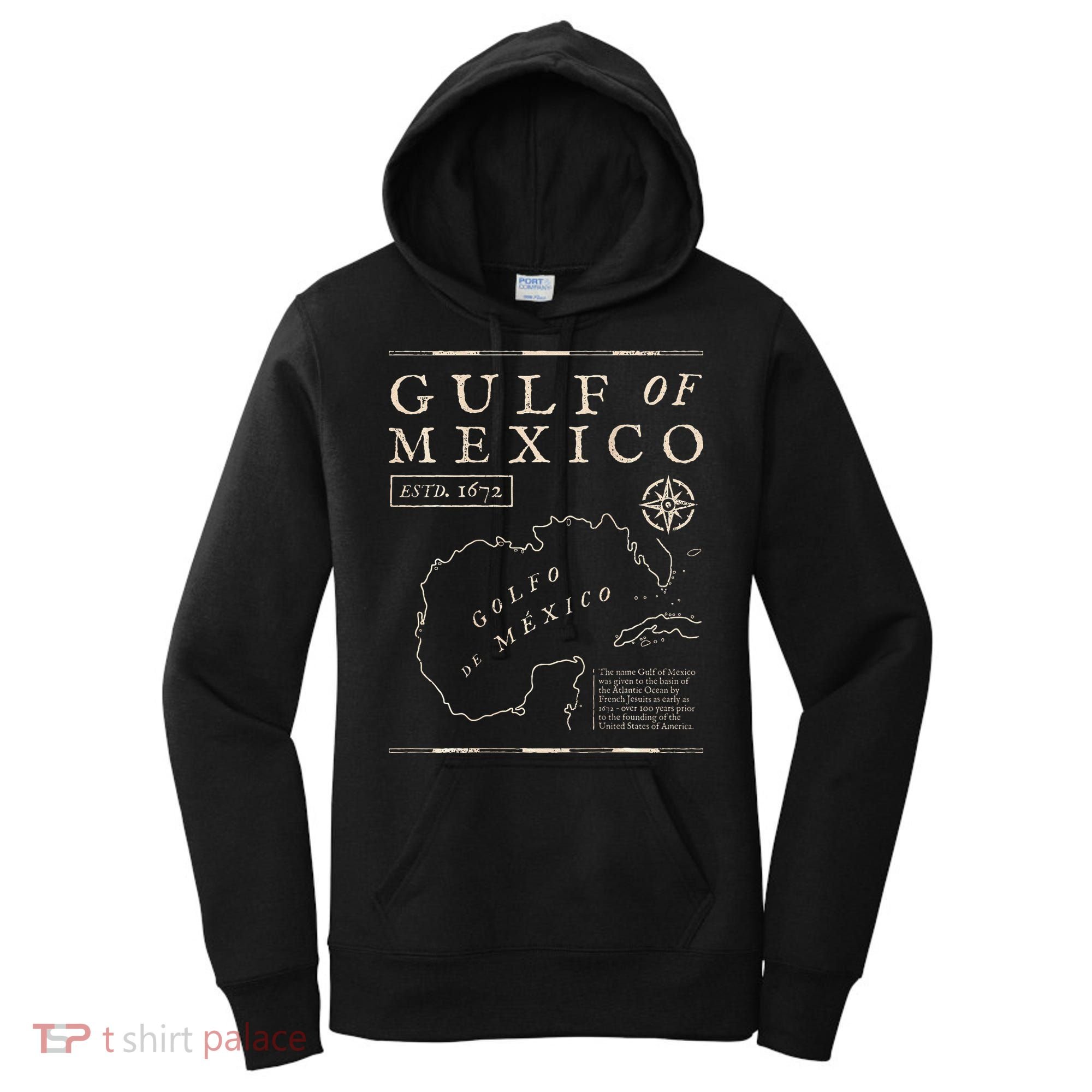 Gulf Of Mexico 1672 Historic Map De MéXico Women's Hoodie