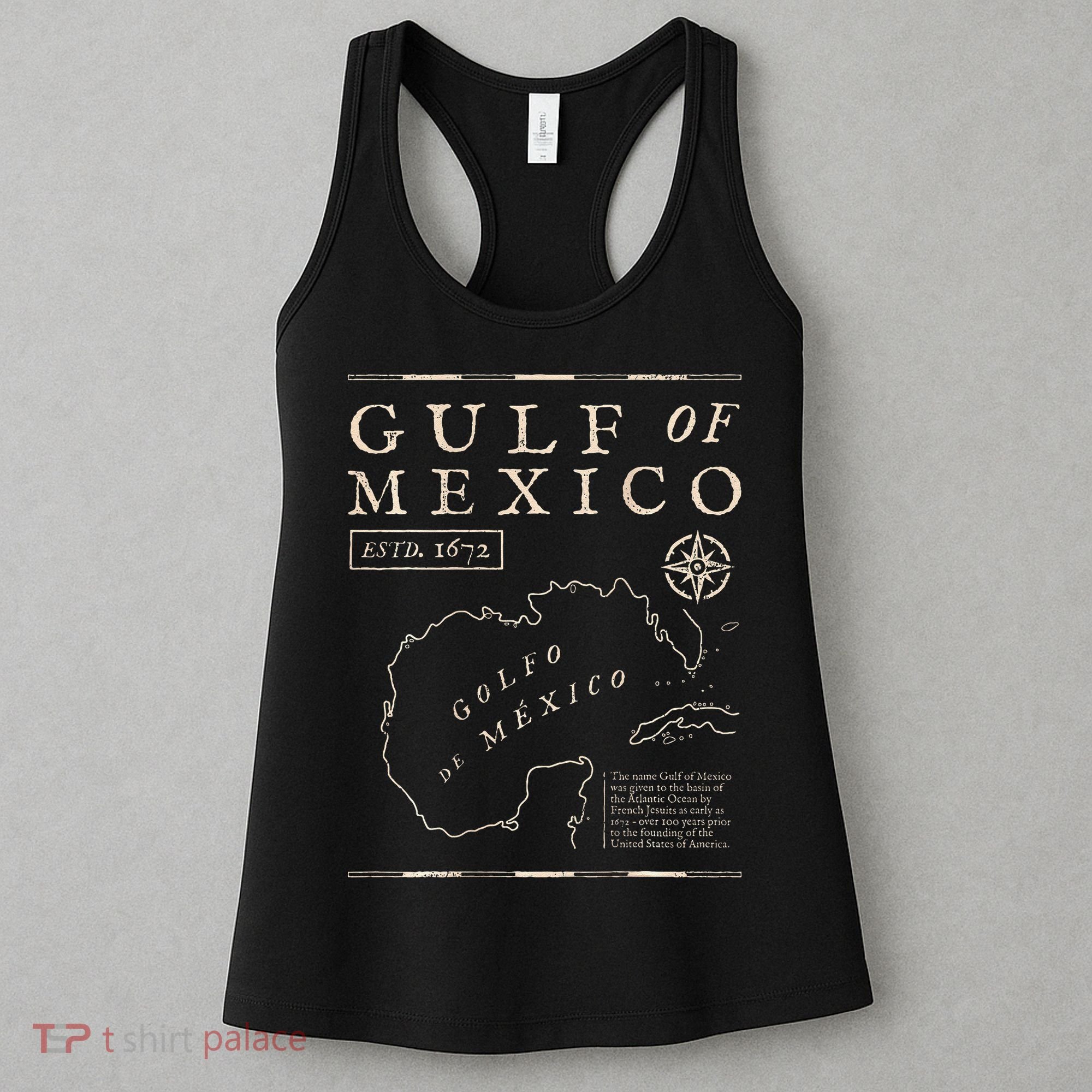Gulf Of Mexico 1672 Historic Map De MéXico Women's Tank Top