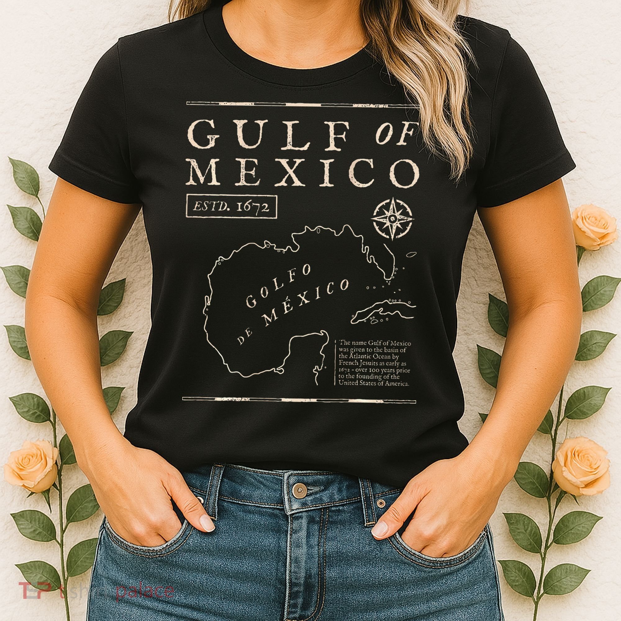 Gulf Of Mexico 1672 Historic Map De MéXico Women's T-Shirt