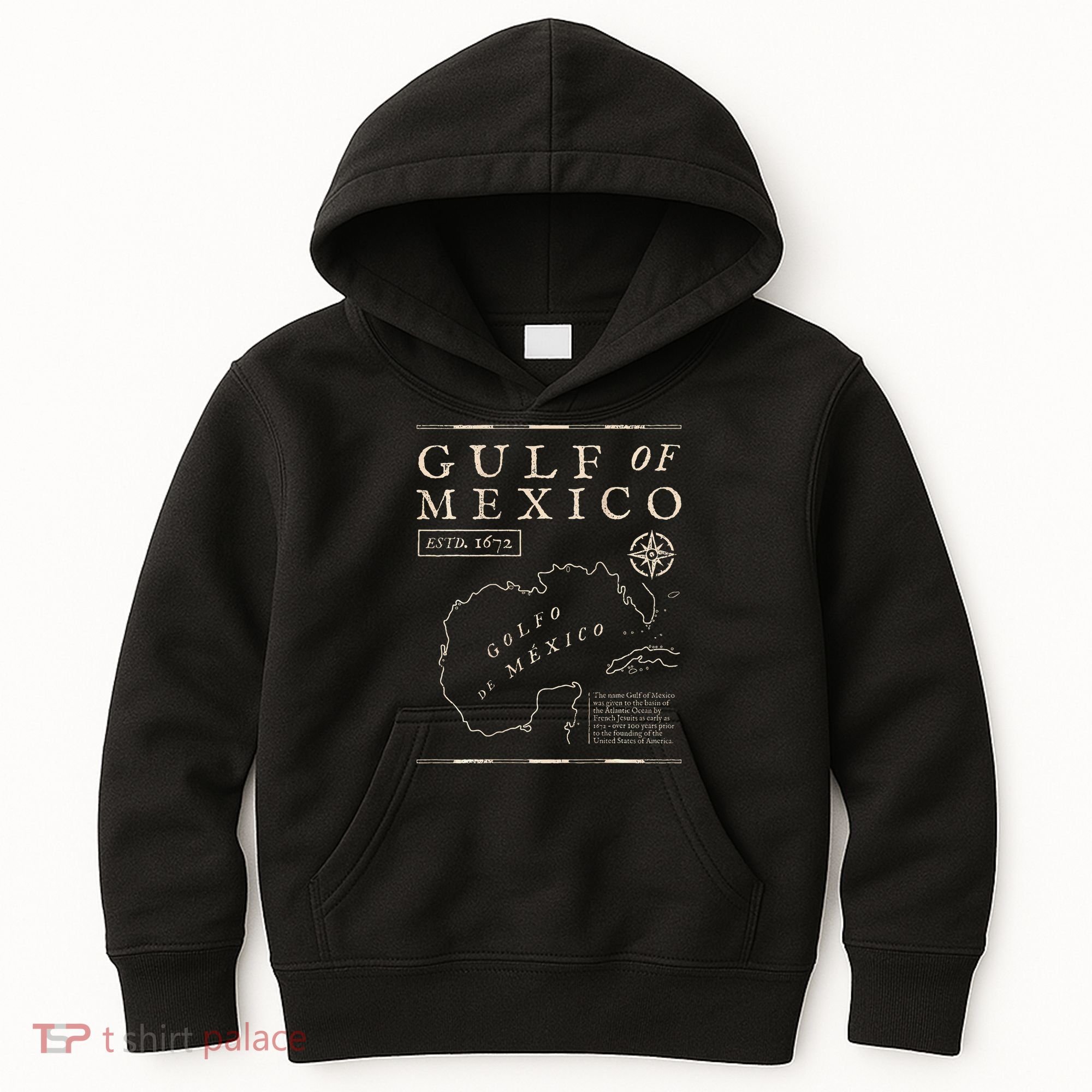 Gulf Of Mexico 1672 Historic Map De MéXico Kids Hoodie