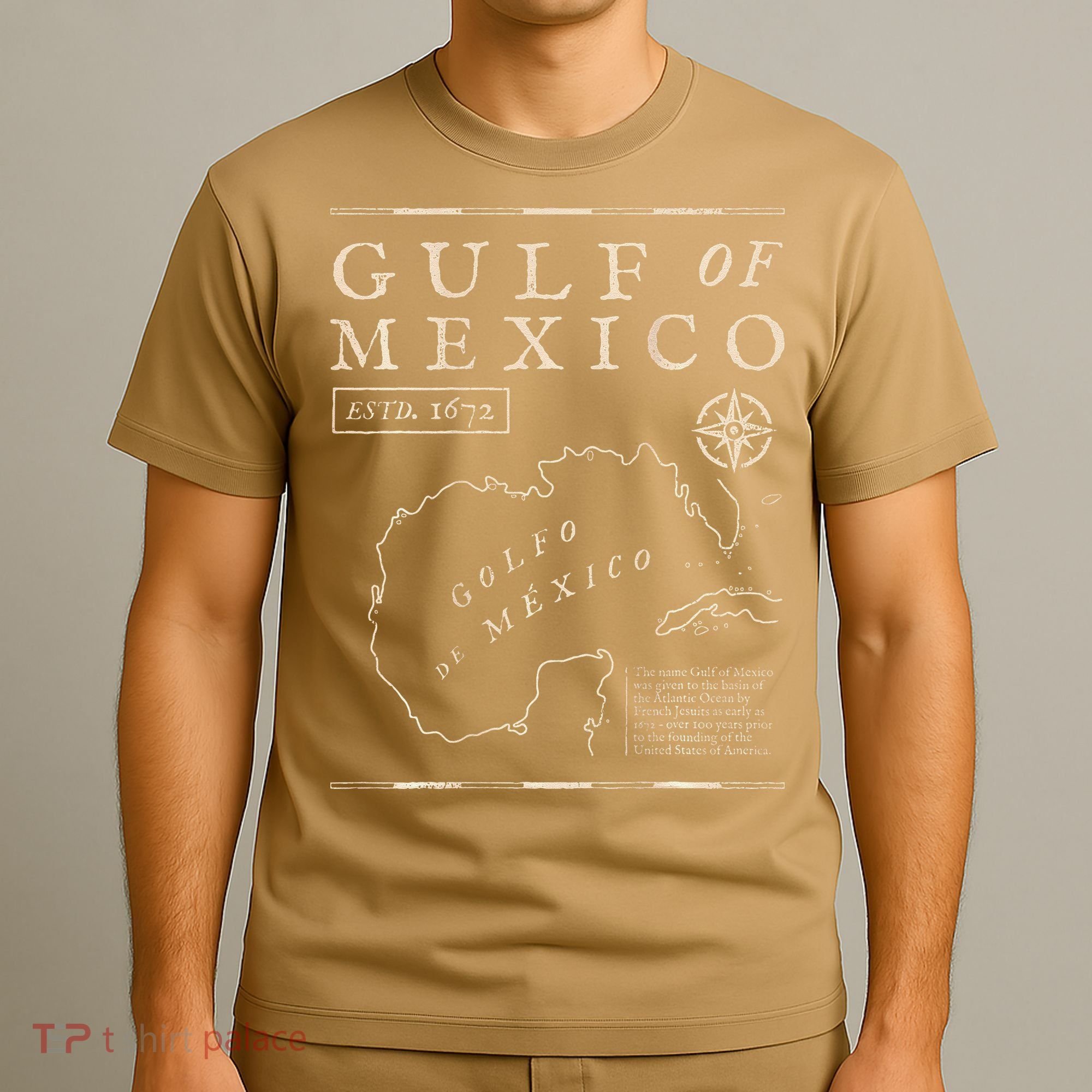 Gulf Of Mexico 1672 Historic Map De MéXico T-Shirt