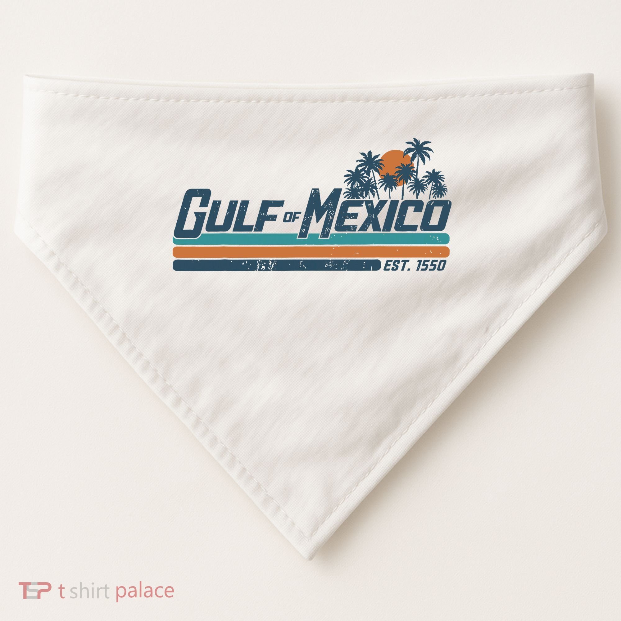 Gulf Of Mexico Est 1550 USA-Made Doggie Bandana