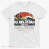 Gulf Of Mexico Retro Vintage Beach T-Shirt thumb 0