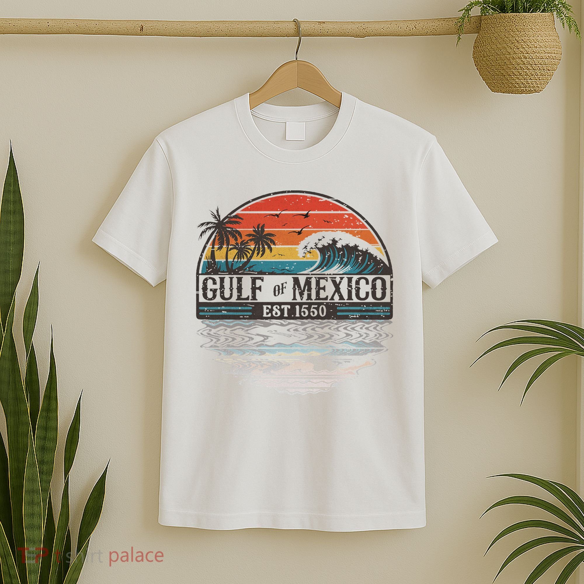Gulf Of Mexico Retro Vintage Beach T-Shirt
