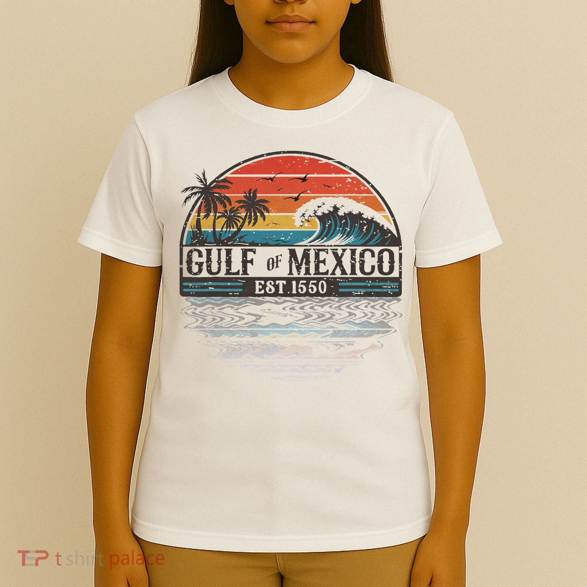 Gulf Of Mexico Retro Vintage Beach T-Shirt