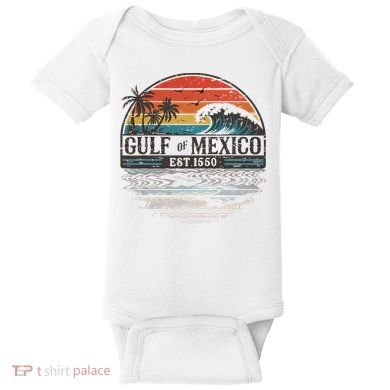 Gulf Of Mexico Retro Vintage Beach Baby Bodysuit