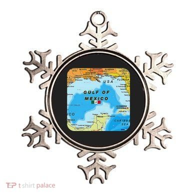 Gulf Of Mexico Map Flag Always Retro Vintage Ornament