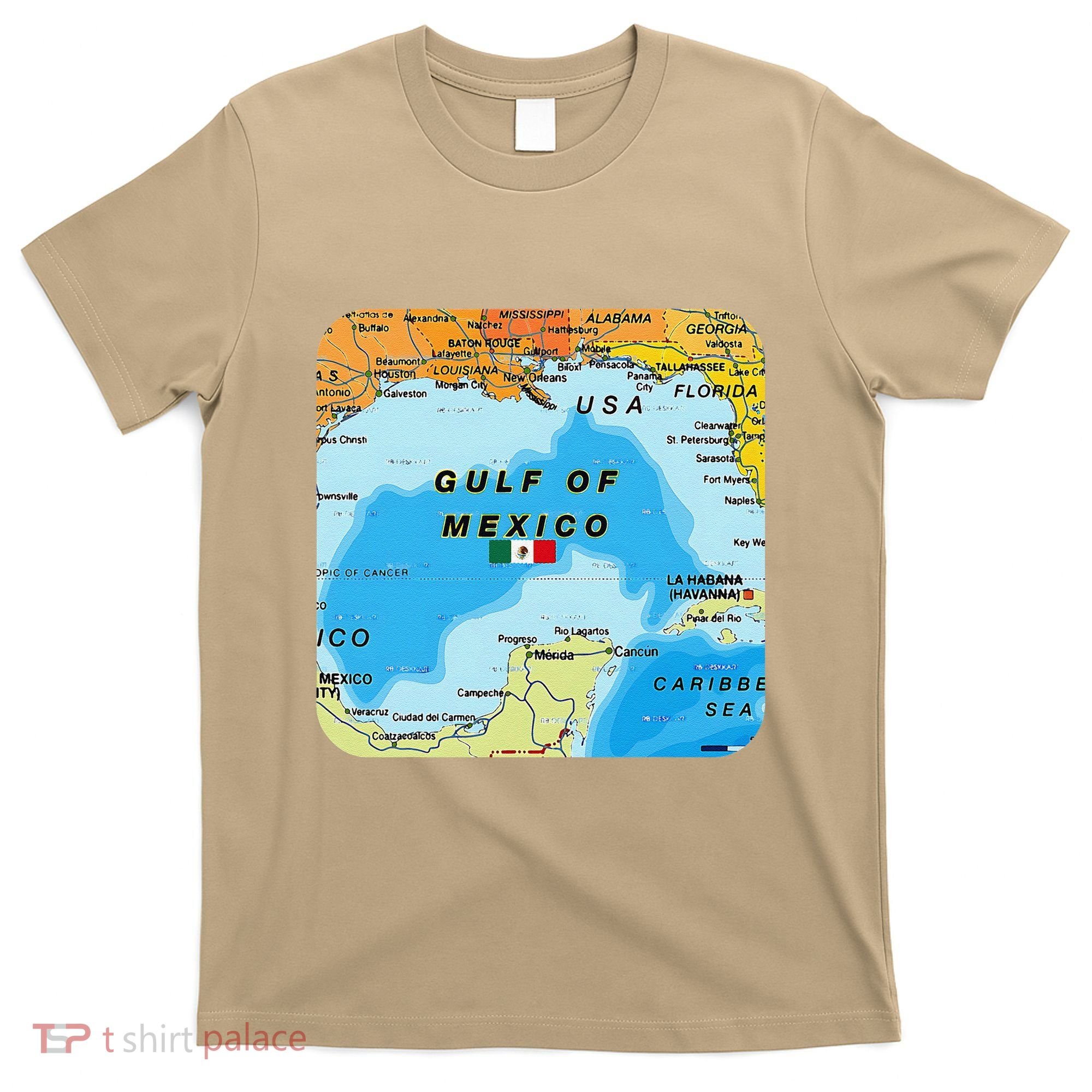 Gulf Of Mexico Map Flag Always Retro Vintage T-Shirt
