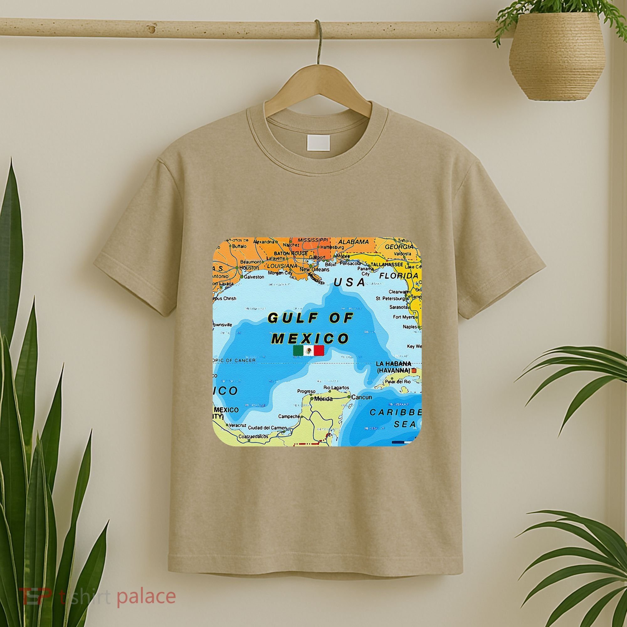 Gulf Of Mexico Map Flag Always Retro Vintage T-Shirt
