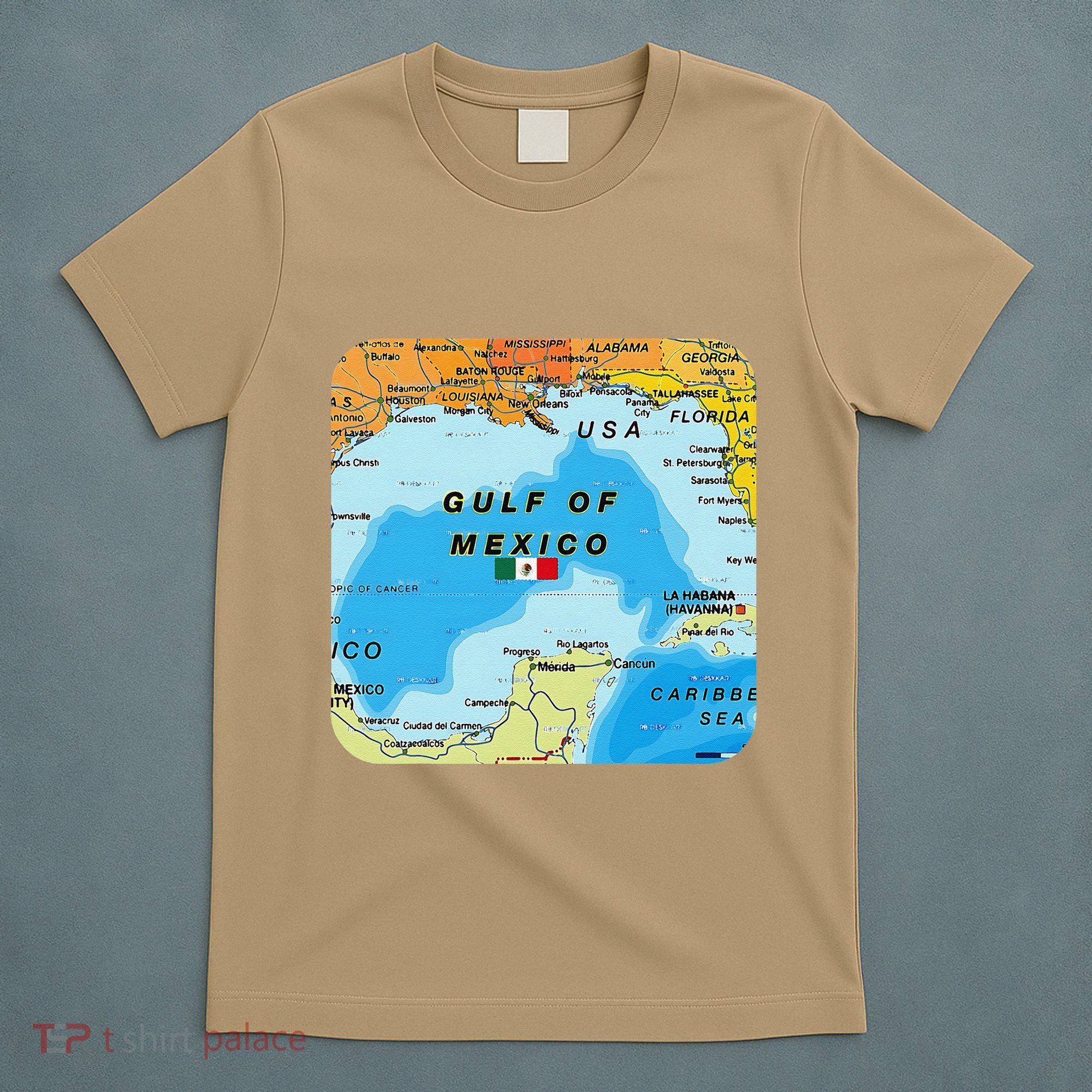 Gulf Of Mexico Map Flag Always Retro Vintage T-Shirt