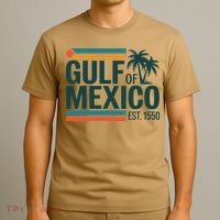 Gulf Of Mexico Est 1550 Retro Vintage Beach Gulf Of Mexico T-Shirt thumb 3
