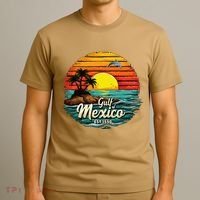 Gulf Of Mexico Since 1550 Retro Vintage Beach Palm T-Shirt thumb 3