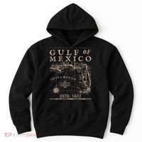 Gulf Of Mexico Since 1672 Historic Map Retro Gulf Beach Hoodie thumb 0
