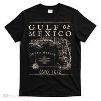 Gulf Of Mexico Since 1672 Historic Map Retro Gulf Beach T-Shirt thumb 0