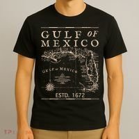 Gulf Of Mexico Since 1672 Historic Map Retro Gulf Beach T-Shirt thumb 3