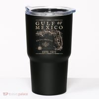 Gulf Of Mexico Since 1672 Historic Map Retro Gulf Beach Tumbler thumb 0