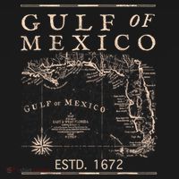 Gulf Of Mexico Since 1672 Historic Map Retro Gulf Beach Mousepad thumb 1