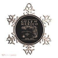 Gulf Of Mexico Since 1672 Historic Map Retro Gulf Beach Ornament thumb 0