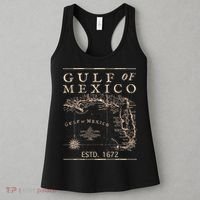 Gulf Of Mexico Since 1672 Historic Map Retro Gulf Beach Women's Tank Top thumb 3
