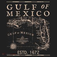 Gulf Of Mexico Since 1672 Historic Map Retro Gulf Beach Hat thumb 2