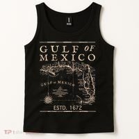 Gulf Of Mexico Since 1672 Historic Map Retro Gulf Beach Tank Top thumb 2