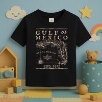 Gulf Of Mexico Since 1672 Historic Map Retro Gulf Beach Toddler T-Shirt thumb 3