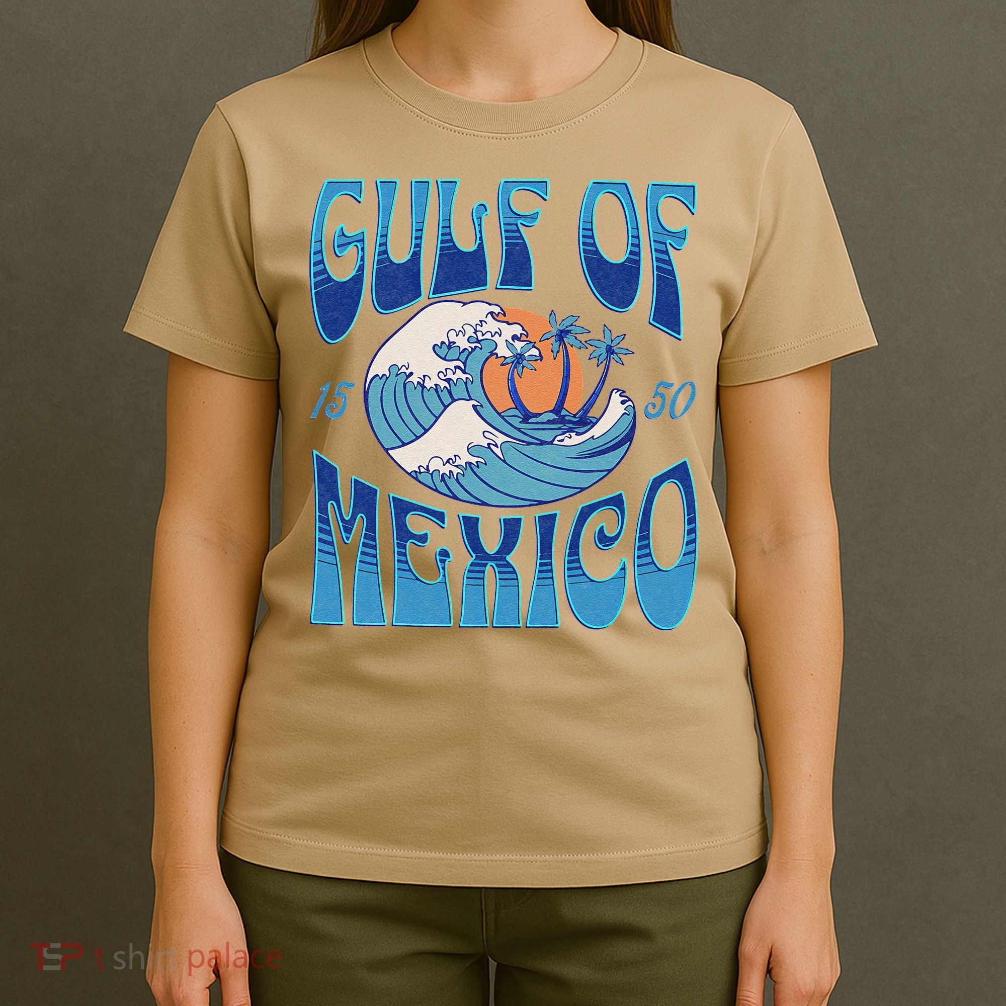 Gulf Of Mexico Est 1550 Retro Vintage Beach T-Shirt