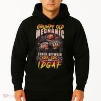 Grumpy Old Mechanic Stuck Between IDK IDC And Idgaf Hoodie thumb 2