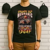 Grumpy Old Mechanic Stuck Between IDK IDC And Idgaf T-Shirt thumb 6