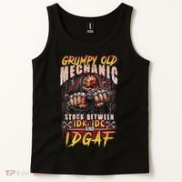 Grumpy Old Mechanic Stuck Between IDK IDC And Idgaf Tank Top thumb 2