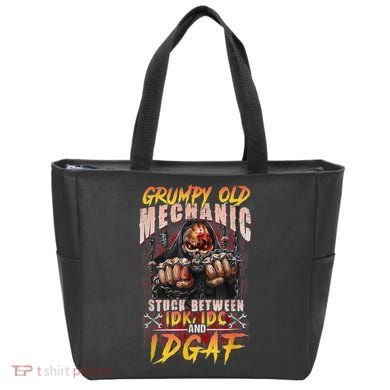 Grumpy Old Mechanic Stuck Between IDK IDC And Idgaf Tote Bag