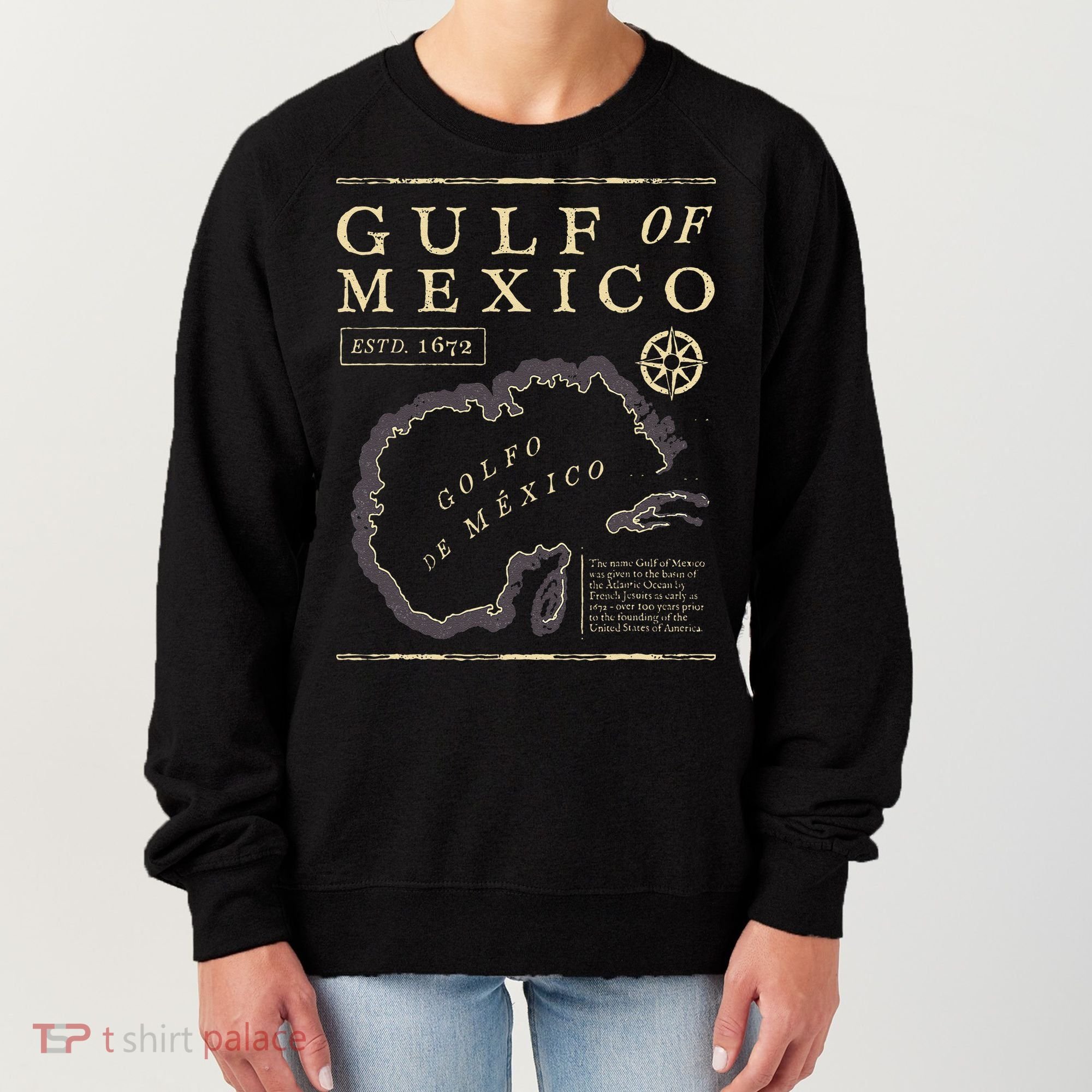 Gulf Of Mexico 1672 Historic Map Women's Sweatshirt