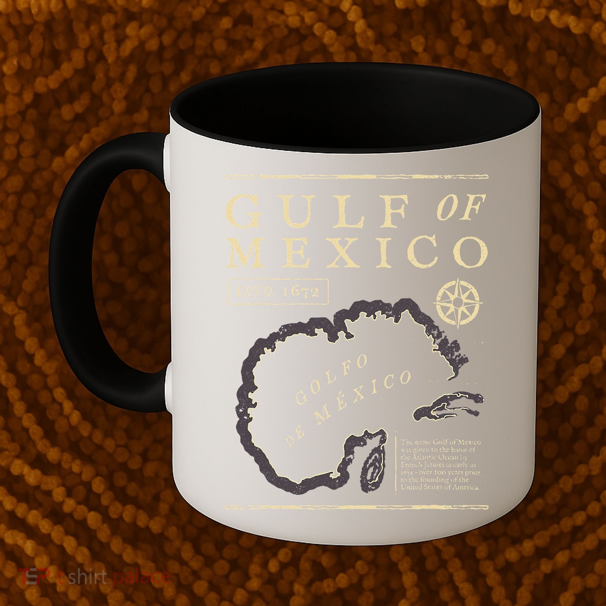 Gulf Of Mexico 1672 Historic Map Coffee Mug