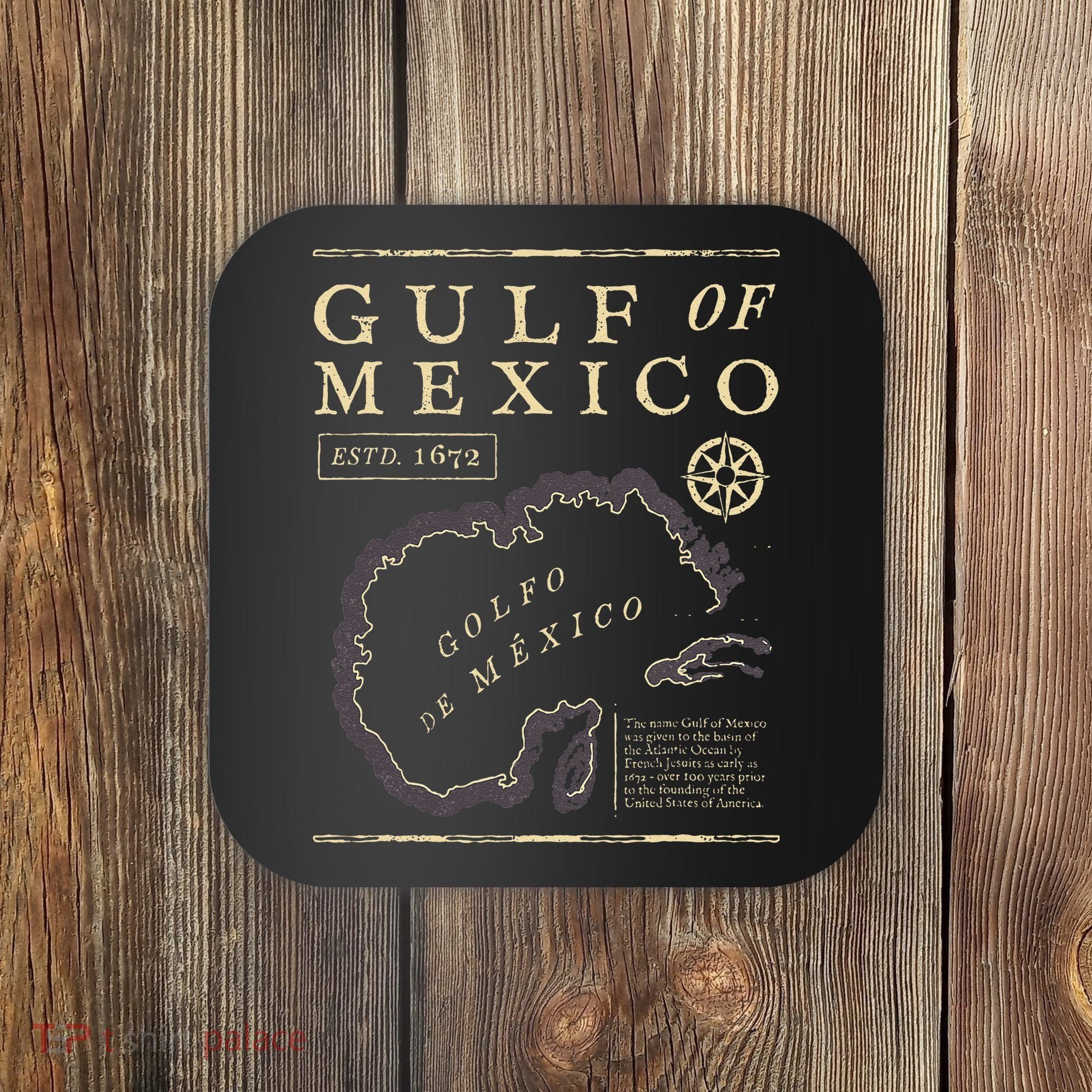 Gulf Of Mexico 1672 Historic Map Coaster