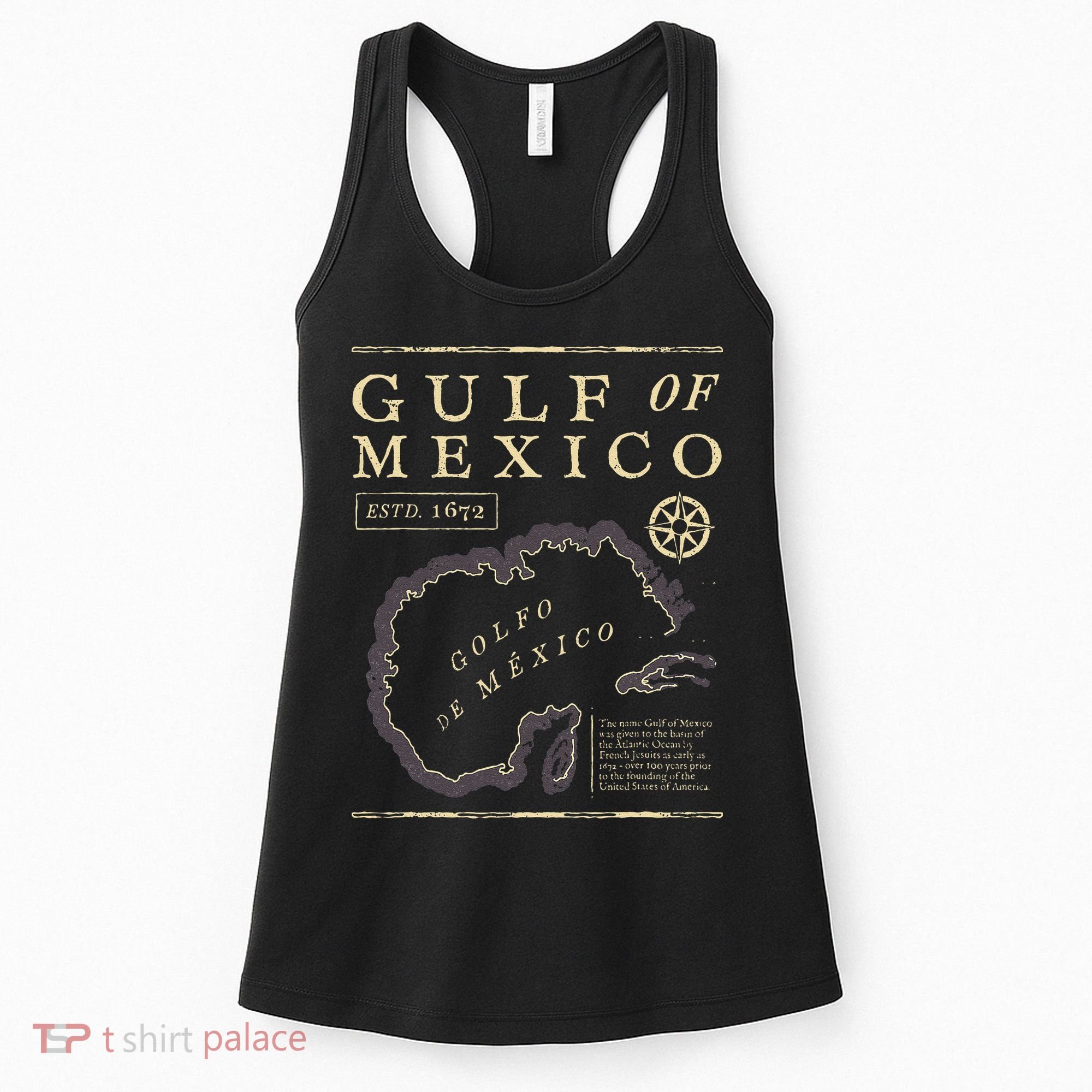 Gulf Of Mexico 1672 Historic Map Women's Tank Top