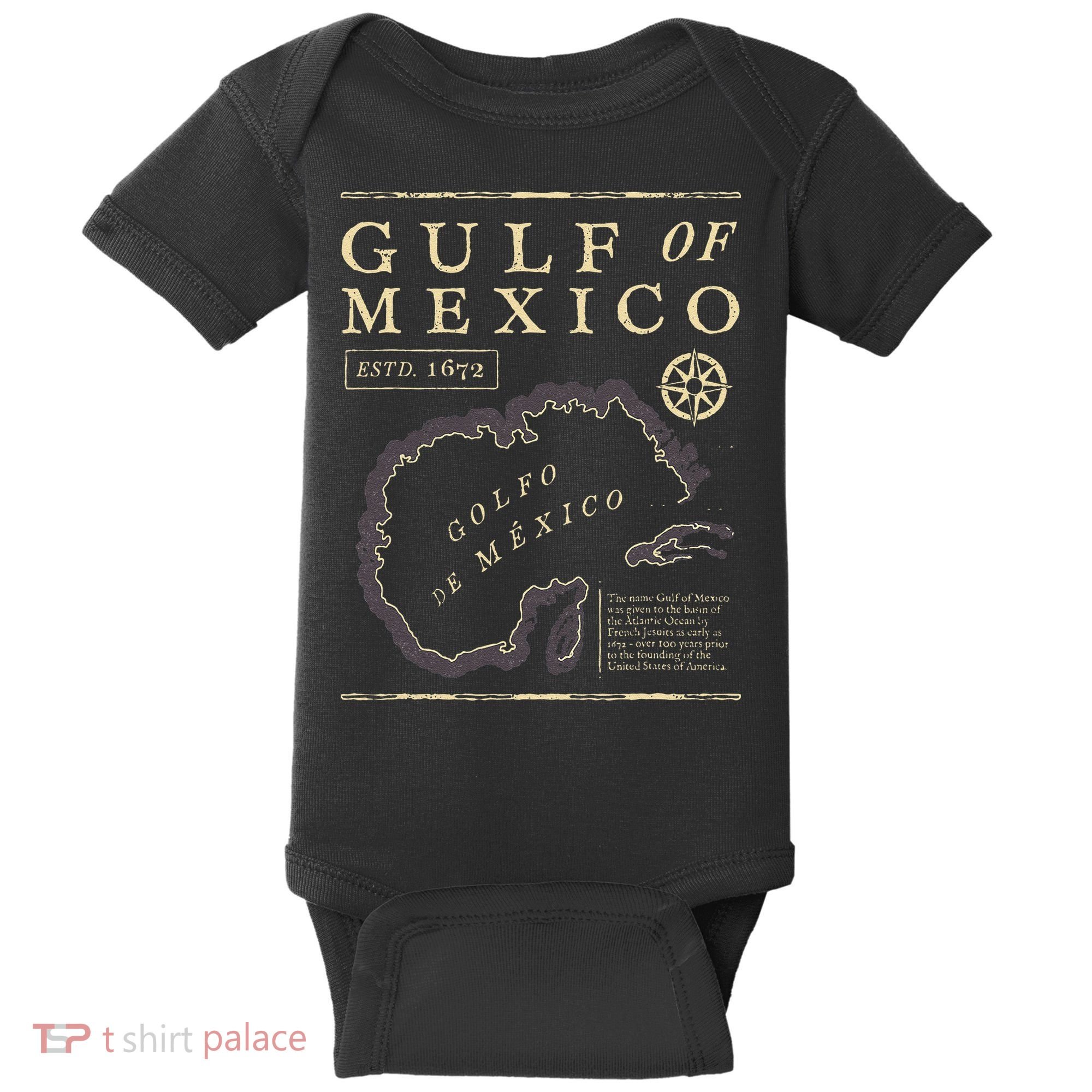 Gulf Of Mexico 1672 Historic Map Baby Bodysuit