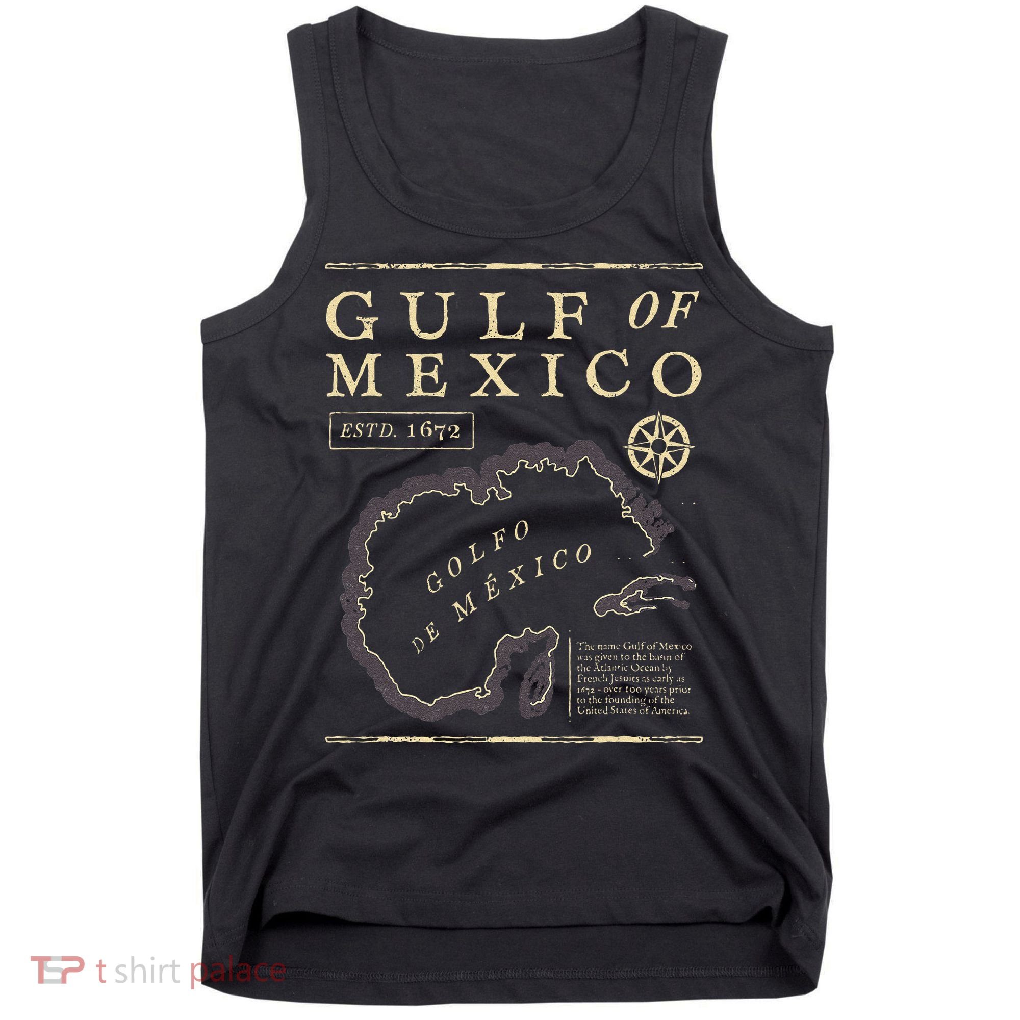 Gulf Of Mexico 1672 Historic Map Tank Top
