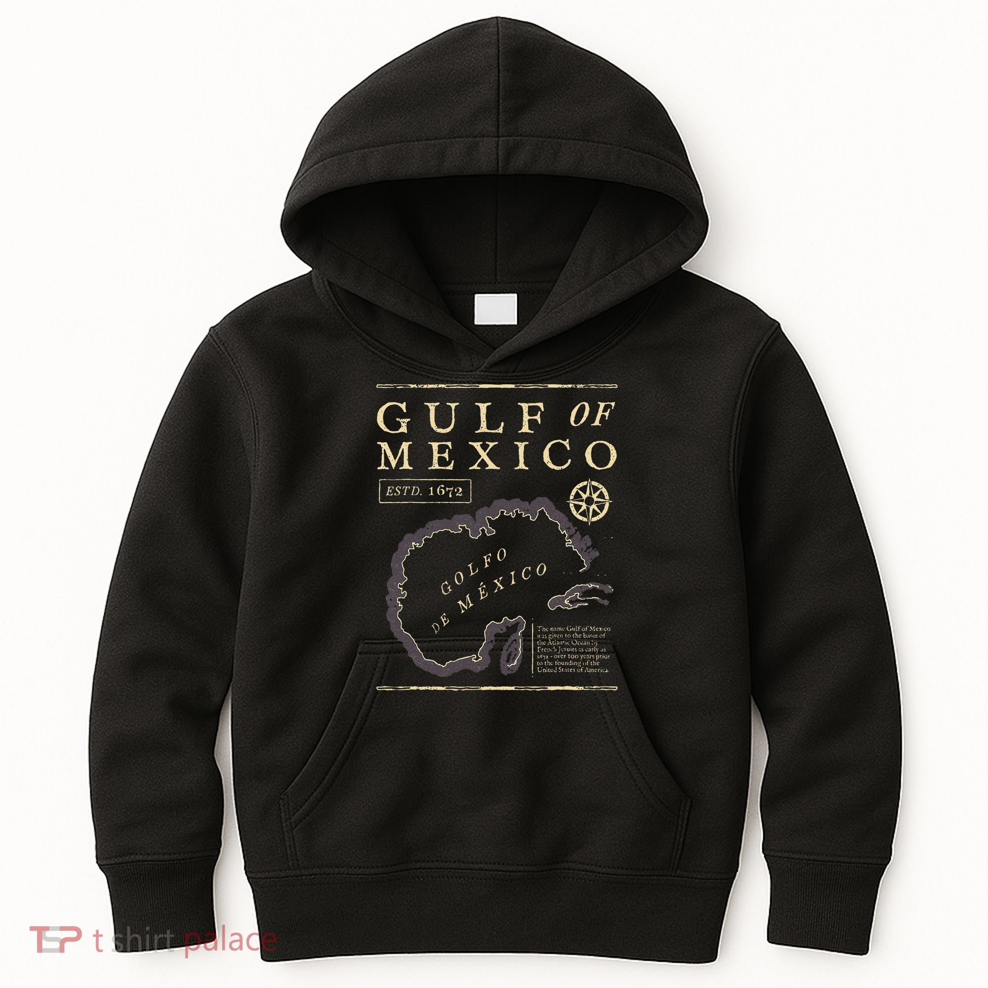 Gulf Of Mexico 1672 Historic Map Kids Hoodie