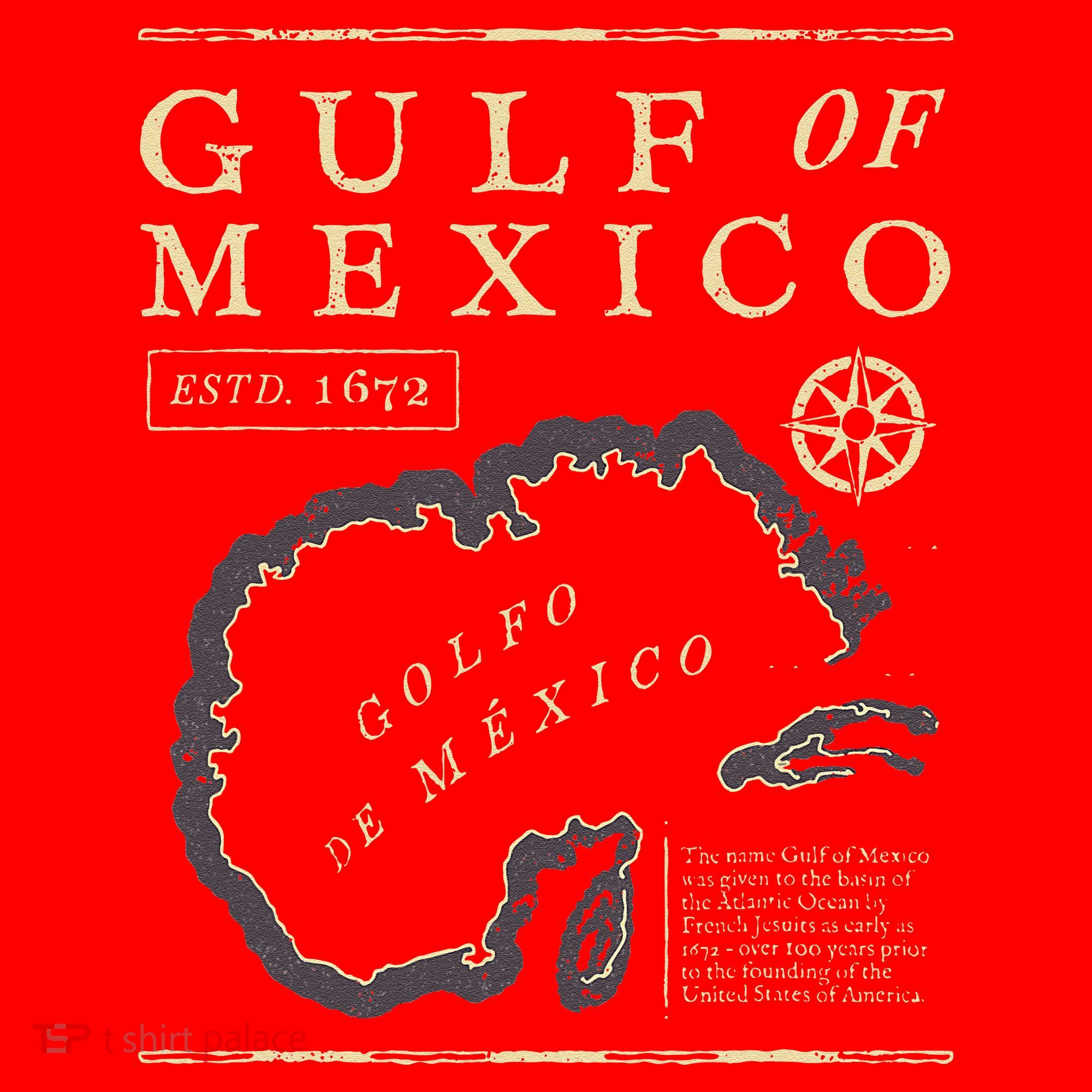 Gulf Of Mexico 1672 Historic Map Santa Hat