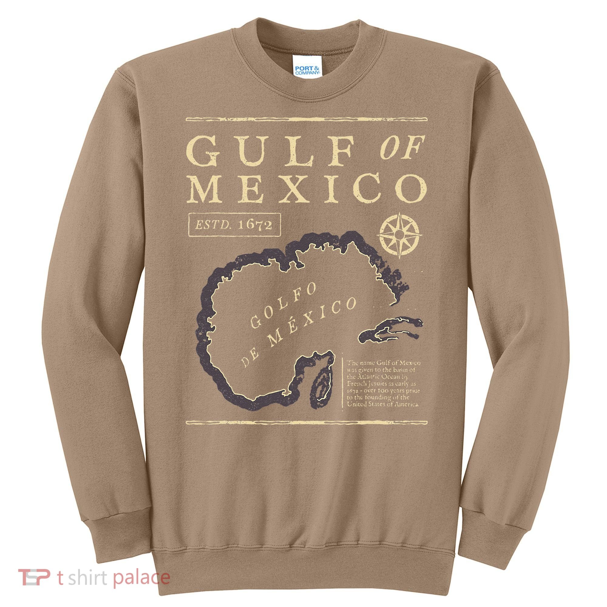 Gulf Of Mexico 1672 Historic Map Sweatshirt