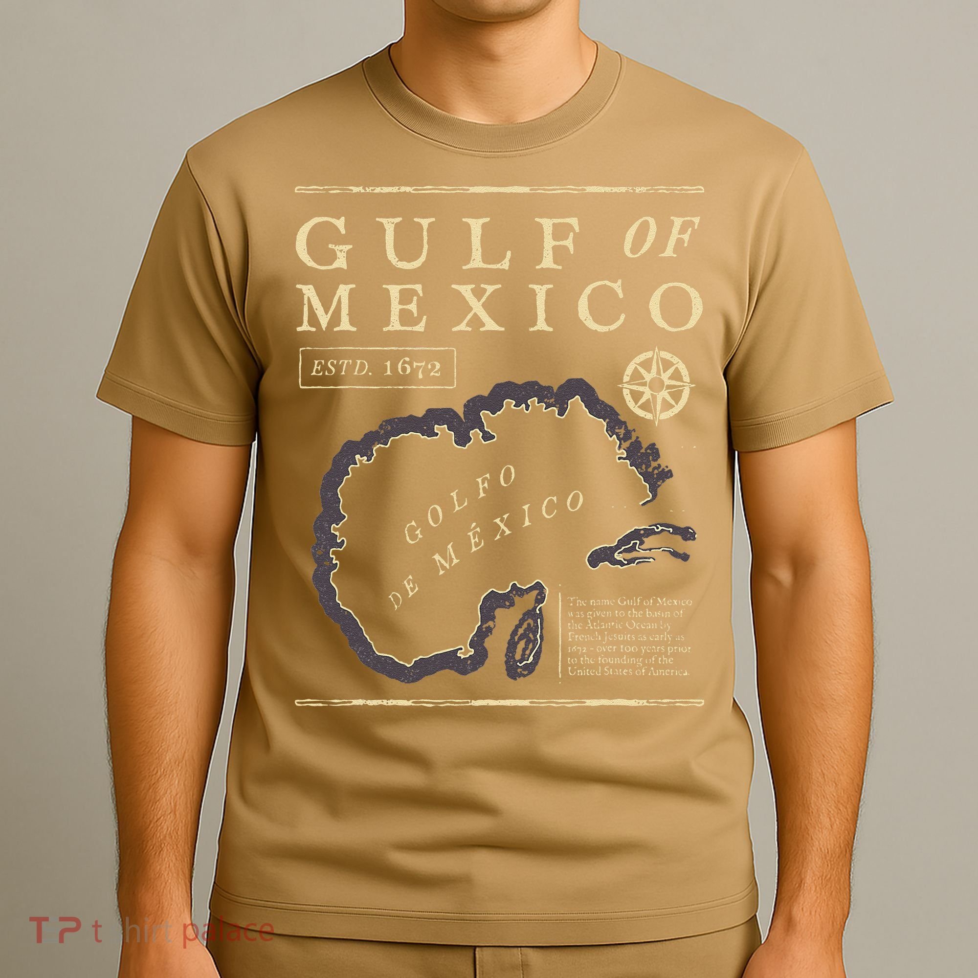 Gulf Of Mexico 1672 Historic Map T-Shirt