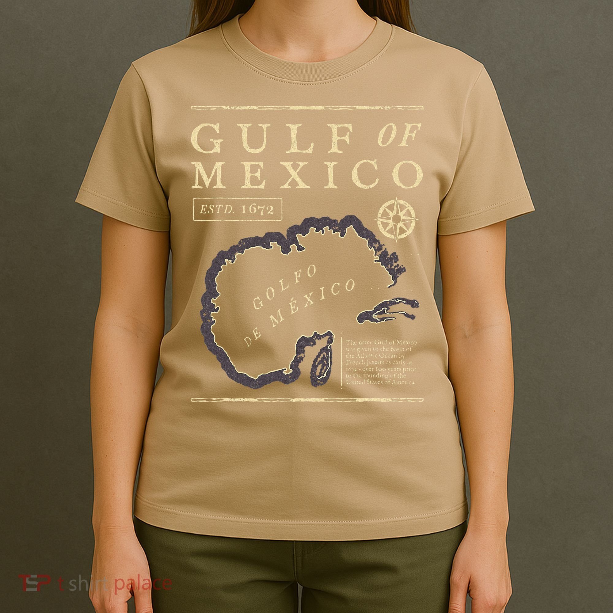 Gulf Of Mexico 1672 Historic Map T-Shirt