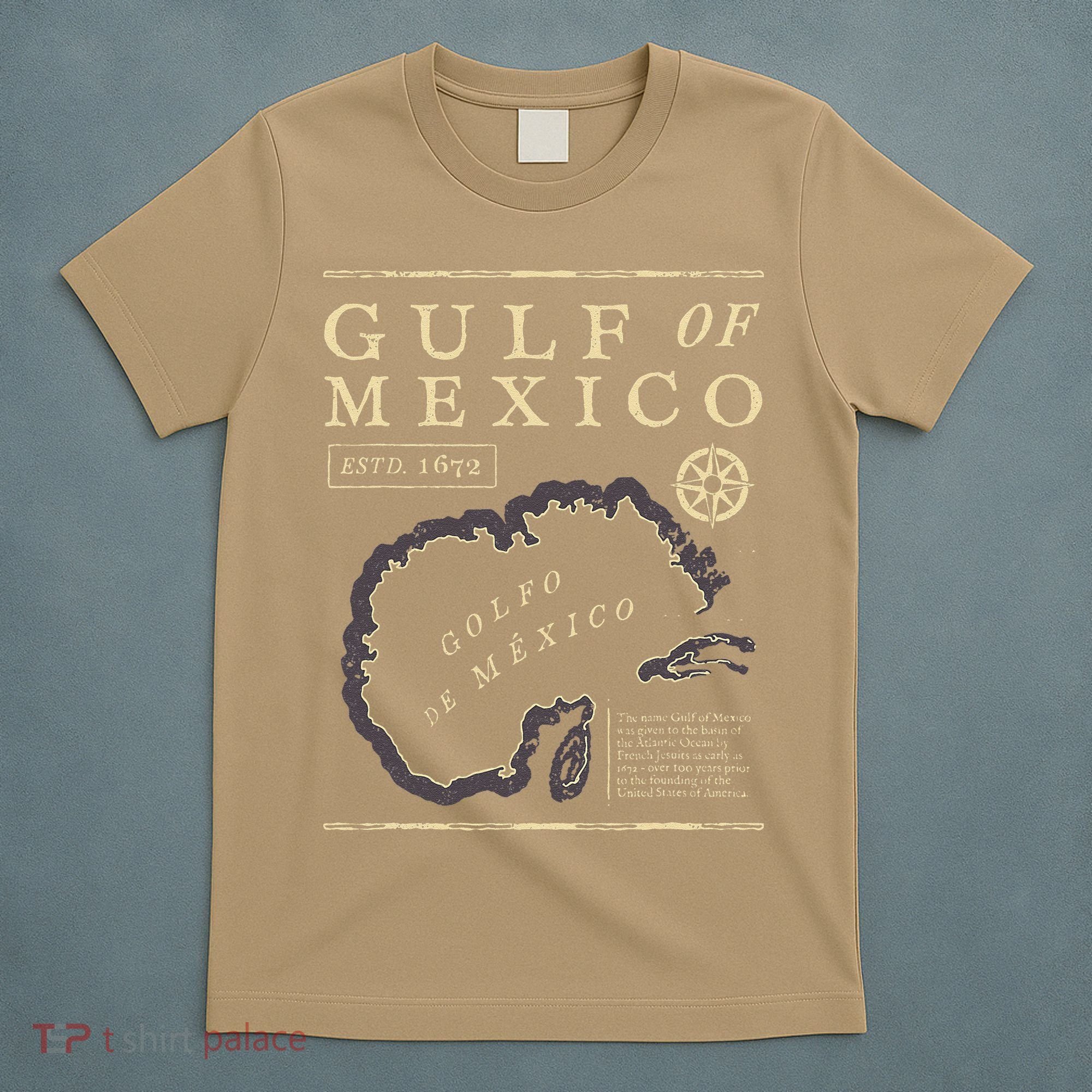 Gulf Of Mexico 1672 Historic Map T-Shirt